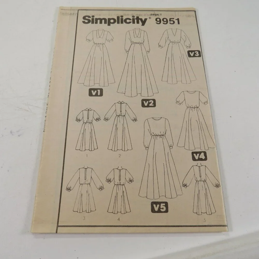 Simplicity 9951 clothing pattern Dress UNCUT 16-20